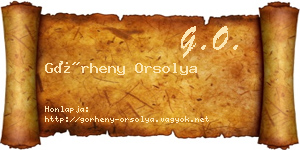 Görheny Orsolya névjegykártya